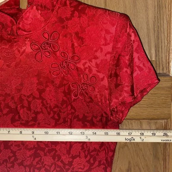 Vintage Brioche California Cap Sleeve Size 5/6 Red Dress Party - Picture 7 of 7